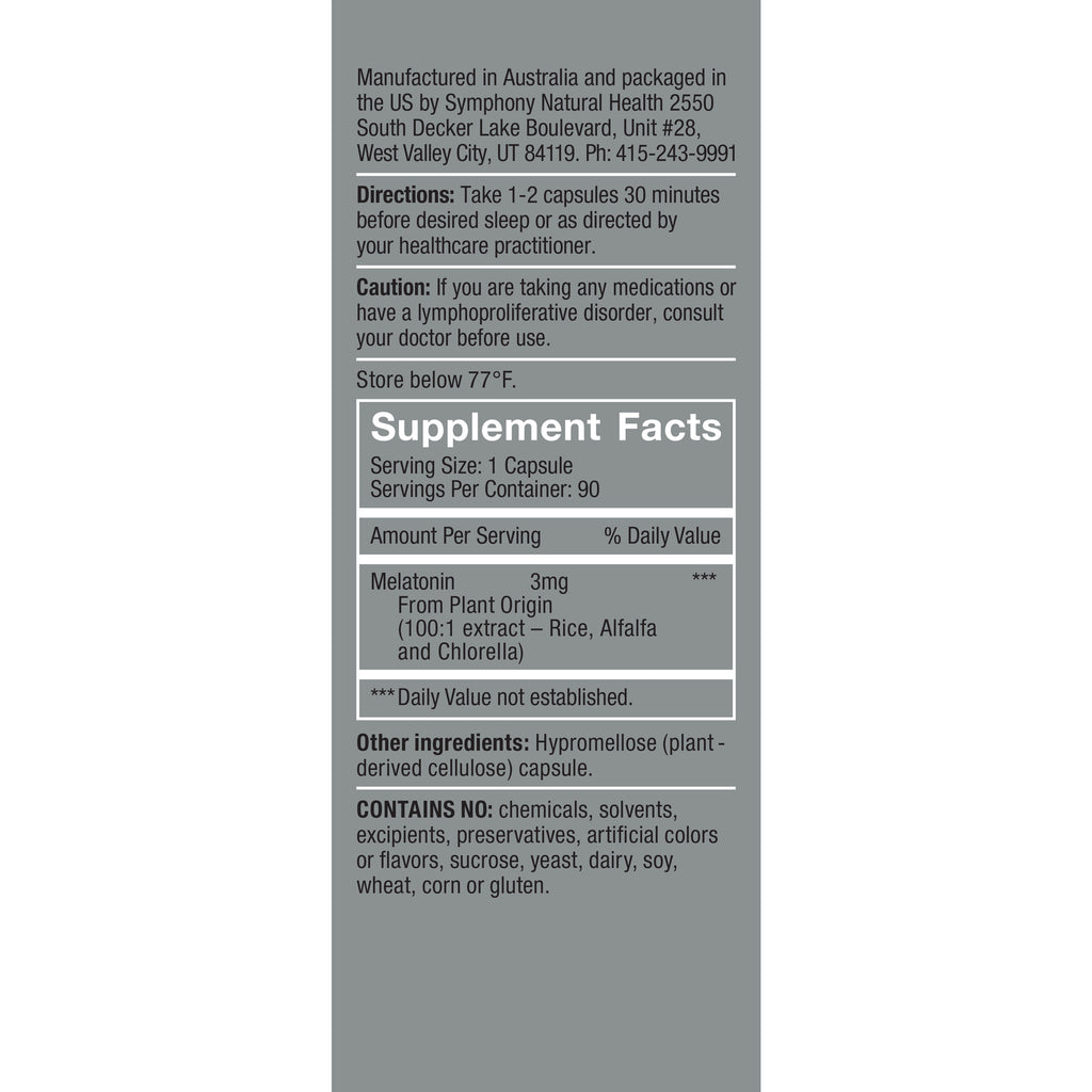 HerbatoninPRO 3mg Supplement Facts, Serving Size: 1 capsule, Servings Per container: 90